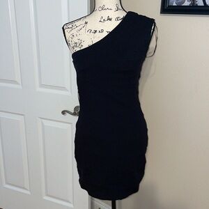 One shoulder little black dress